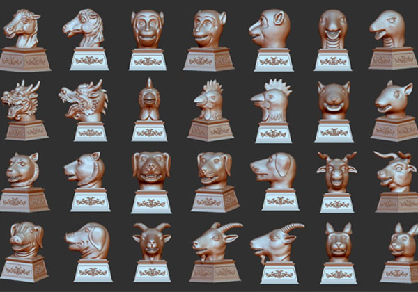 十二生肖圖三維模型3D打印模型